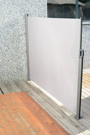 Tenda Laterale Frangivista da Giardino 3x1,40m in Alluminio e Tessuto Grigio