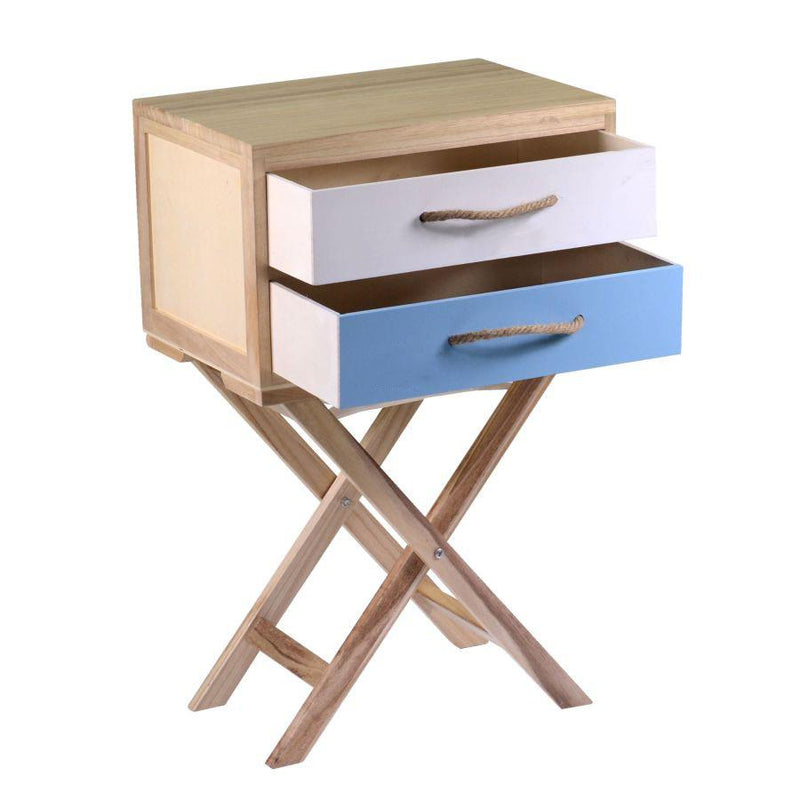 Cassettiera 2 Cassetti 45x30xh30/72 cm in Legno 