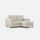 Canapé 2 places avec pouf 152x155x85 cm Yasel en tissu lait