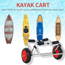 Carrellino da Spiaggia Pieghevole per Kayak e Canoa con Paraurti 70x40x42 cm in Alluminio e NBR Argento Nero e Rosso