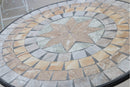 Tavolo da Giardino Rotondo in Ferro Battuto con Mosaico Soriani Cipro