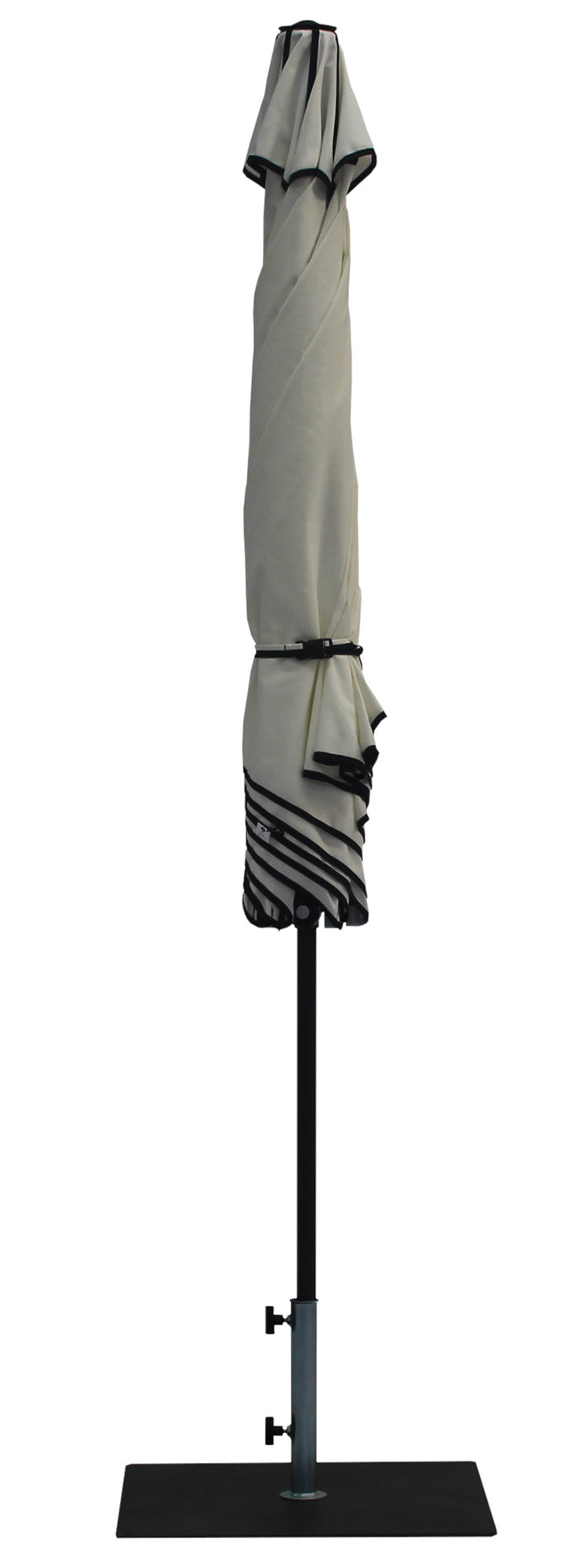 Ombrellone da Giardino Ø3 m Palo Ø38 mm in Alluminio Tessuto Dralon Acrilico Border Bianco