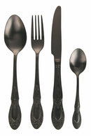 Servizio Set di Posate 24 Pezzi in Acciaio Satinato Nero Villa d'Este Home Tivoli Wonderland