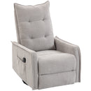 Poltrona Relax Massaggiante  71x93x99 cm Reclinabile con Telecomando e Poggiapiedi in Ciniglia Grigio Chiaro      