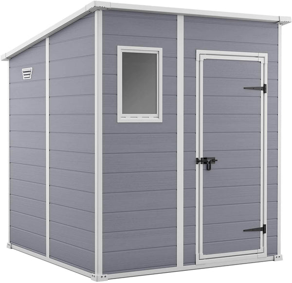 acquista Abri de jardin porte-outils 183,5x185x200 cm résine effet bois Keter Manor Pent 6x6 gris