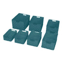 Set 7 Cassetti in poliestere verde acqua rettangolare 