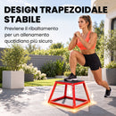 Set Box Pliometrici Trapezoidali Antiscivolo 30,5-61 cm in Acciaio Rosso      