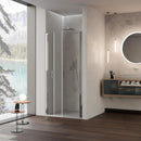 Porta Parete Doccia 2 Ante Saloon in Cristallo Trasparente 6mm H195 Bonussi Julia Varie Misure