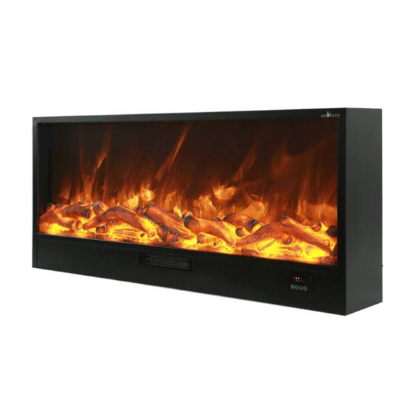 sconto Cheminée Électrique Encastrable 50,7x20x150 cm 1500W Effet Flamme Sined Vulture Noir