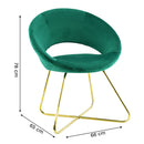 Poltroncina Vintage 66x65x68 cm in Tessuto Effetto Velluto Verde