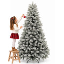 Albero di Natale Innevato Nebraska 210 cm Folto e Voluminoso con Effetto Neve Verde      