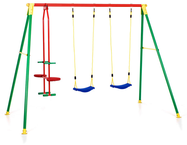 online Balançoire de jardin 4 places 294x166x200 cm avec cheval en acier Kiko 4