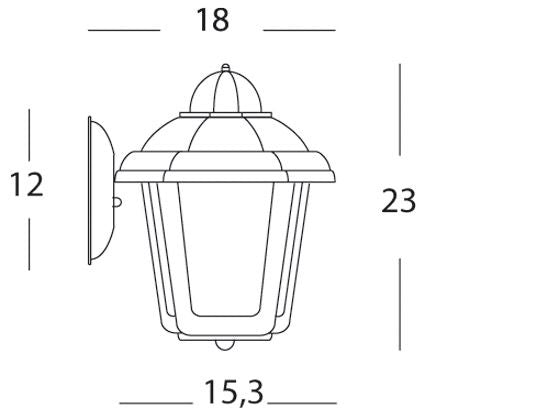 Lampada Applique Lunga Vetro Chiaro Colore Nero e Verde per Esterno Linea Mignon Sovil