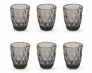 Set 6 Bicchieri Ø8x10 cm in Vetro Villa d'Este Home Tivoli Quarzo Grigio