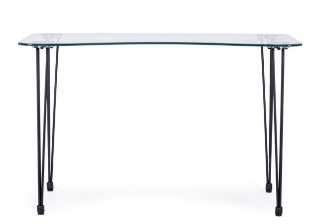 Scrivania Rondò 120x60 in Vetro Nero