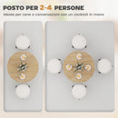 Tavolo da Pranzo Rotondo Stile Industriale Ø80x75 cm con Gambe a Croce in Acciaio Colore Quercia      
