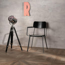 Set 4 Sedie 61x51,5xH82 cm in Legno e Metallo Woody capotavola Nero