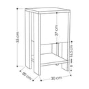 Comodino 1 Anta 30x30x55 cm in MDF Ema Rovere Antracite