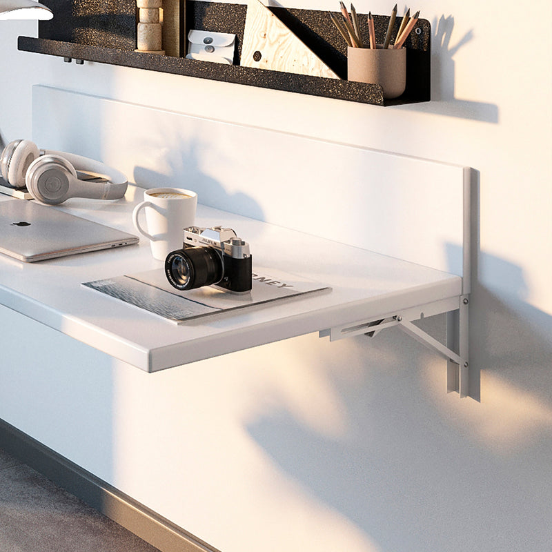 Lotto di 4 Staffe Pieghevole per Mensola L 200 Verniciato Bianco Acciaio Emuca