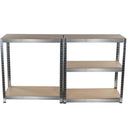 Scaffale in Metallo 5 Ripiani con Piano in Legno 170x75 cm Kinzo