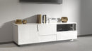 Mobile Tv 2 Anta 1 Cassetto e Ripiano a Giorno 150x45x46 cm Pongo 2A 1C Bianco Lucido  