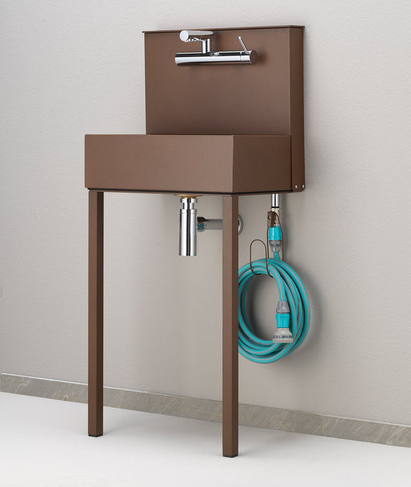 Lavandino a Parete da Giardino con Miscelatore e Doppio Rubinetto Belfer 42/PRLM Ruggine sconto