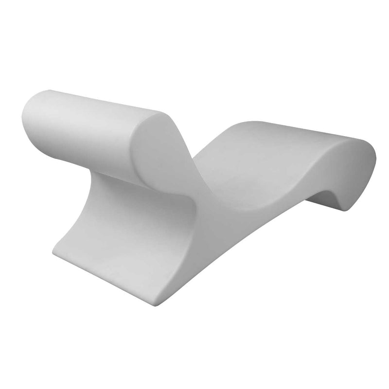 Lettino Chaise Longue da Giardino 168x60x67 cm in Polietilene Sined  Andromeda Bianca