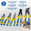 Set 5 Pinze per Bricolage Fai da Te Attrezzi Utensili da Lavoro Manico Ergonomico      