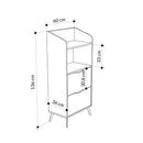 Mobile 2 Cassetti 2 Ripiani 60x36x136 cm in MDF Gorki Bianco e Grigio
