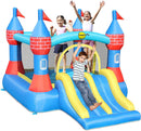 Castello Giostra Gonfiabile Doppio Scivolo con Pompa Happy Hop