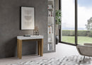 Consolle Allungabile 90-196x40x77 cm in Nobilitato Bianco e Marrone