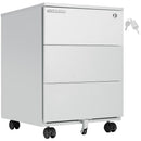 Cassettiera da Ufficio 30x45x60 cm Mobiletto Portaoggetti per Documenti con Serratura in Acciaio Grigio      