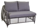 Set Salotto da Giardino Angolare in Polyrattan con Tavolino Everett Naturale
