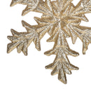 Set 12 Fiocco Neve con Glitter H12,6 cm Oro