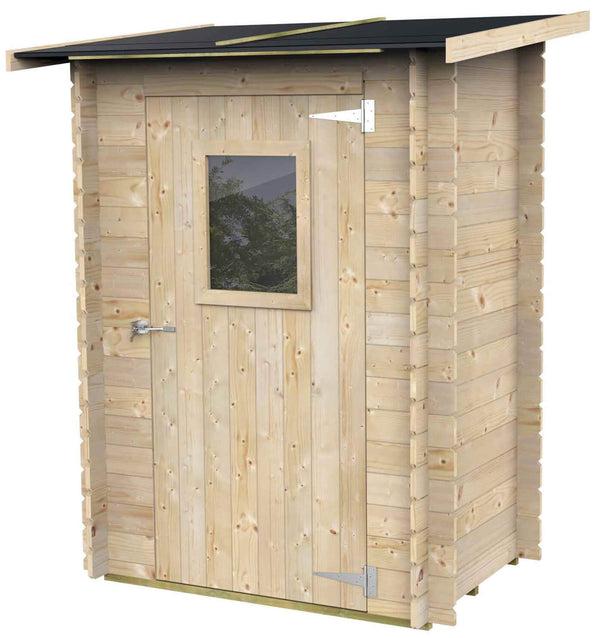 prezzo Abri de Jardin pour Outils 146x98 cm avec Porte Fenêtre en Bois Naturel