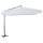 Parasol Décentralisé 3x3m Structure Acier pour Jardin Extérieur Blanc