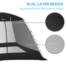 Tenda da Campeggio e Spiaggia a Rete Anti UV per 4 Persone con Borsa di Trasporto 3x3m  Nero