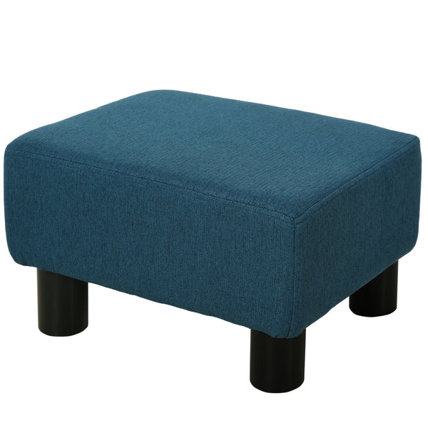 Pouf Poggiapiedi Imbottito 40x30x24 cm Rettangolare Blu Scuro sconto