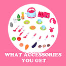 Cucina Giocattolo per Bambini 64x29x87 cm con 33 Accessori Rosa