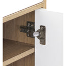 Mobiletto Multiuso 63x95x33 cm in Legno Melaminico Rovere e Bianco Opaco