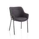 Set 2 Sedie Imbottite 80x54x84 cm in Tessuto Nero