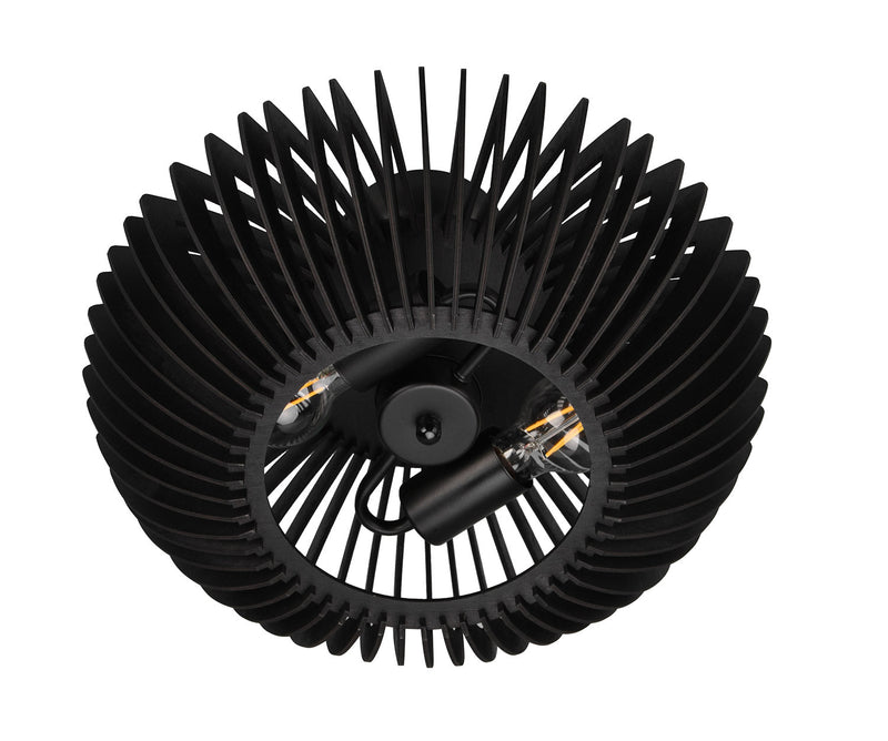 Plafoniera da Interno Attacco E27 in Metallo Nero Opaco