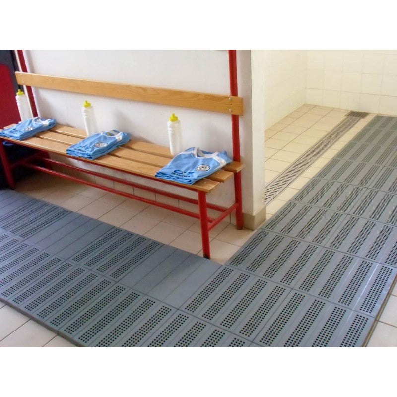 Set 4 Piastrelle in Plastica da Esterno 60 x 60 cm 