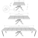 Tavolo Allungabile 120/380x90 cm Volantis Premium Bianco Frassino Gambe Multicolore 4/B      