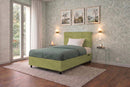 Letto Singolo Contenitore Imbottito Microfibra Tè Verde BoxMax Testata Square Varie Misure