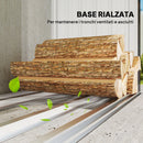 Capanno Portalegna 150x66.5x150 cm Base Rialzata e Tetto Inclinato in Acciaio Grigio Scuro      