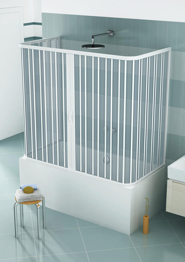 Pare-baignoire Cloison 3 Côtés 2 Portes Pliantes Ouverture Centrale En PVC H150 Caldoni UFO sconto