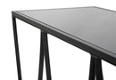 Console Dark 140x40x80 cm in Ferro e Specchio Nero