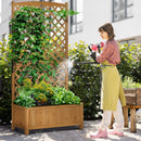 Fioriera da Giardino 90x45x180 cm con Traliccio in Legno d'Abete Giallo