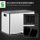 Pattumiera Differenziata Cestino Spazzatura 3 Scomparti da 10L in Acciaio Inox Argento      